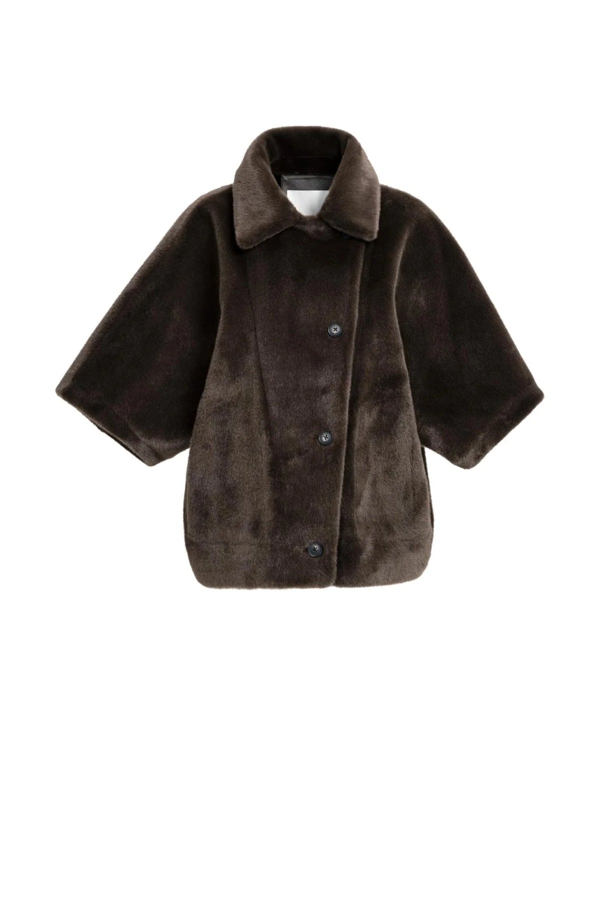 Yaya 02-009089-610 Oversized Reversible Faux Fur Jacket Delicioso Brown by YAYA You can Shop YAYA at Dotique