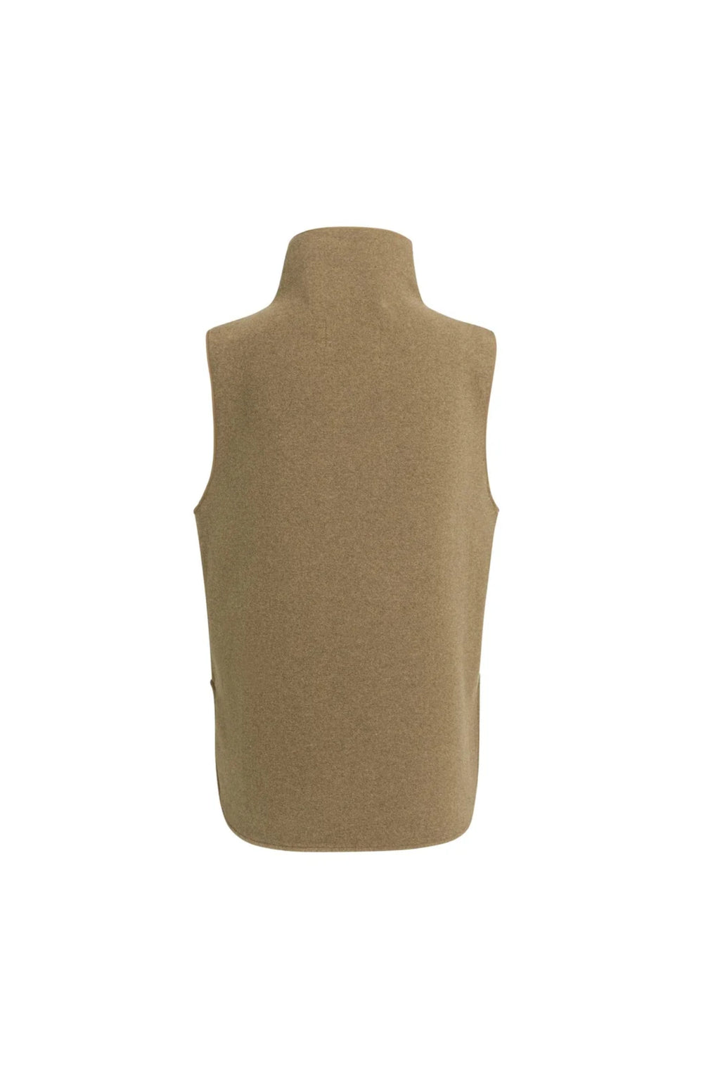 YAYA 02-021008-608 Wool Blend Body Warmer with Stand-up Collar Teak Brown