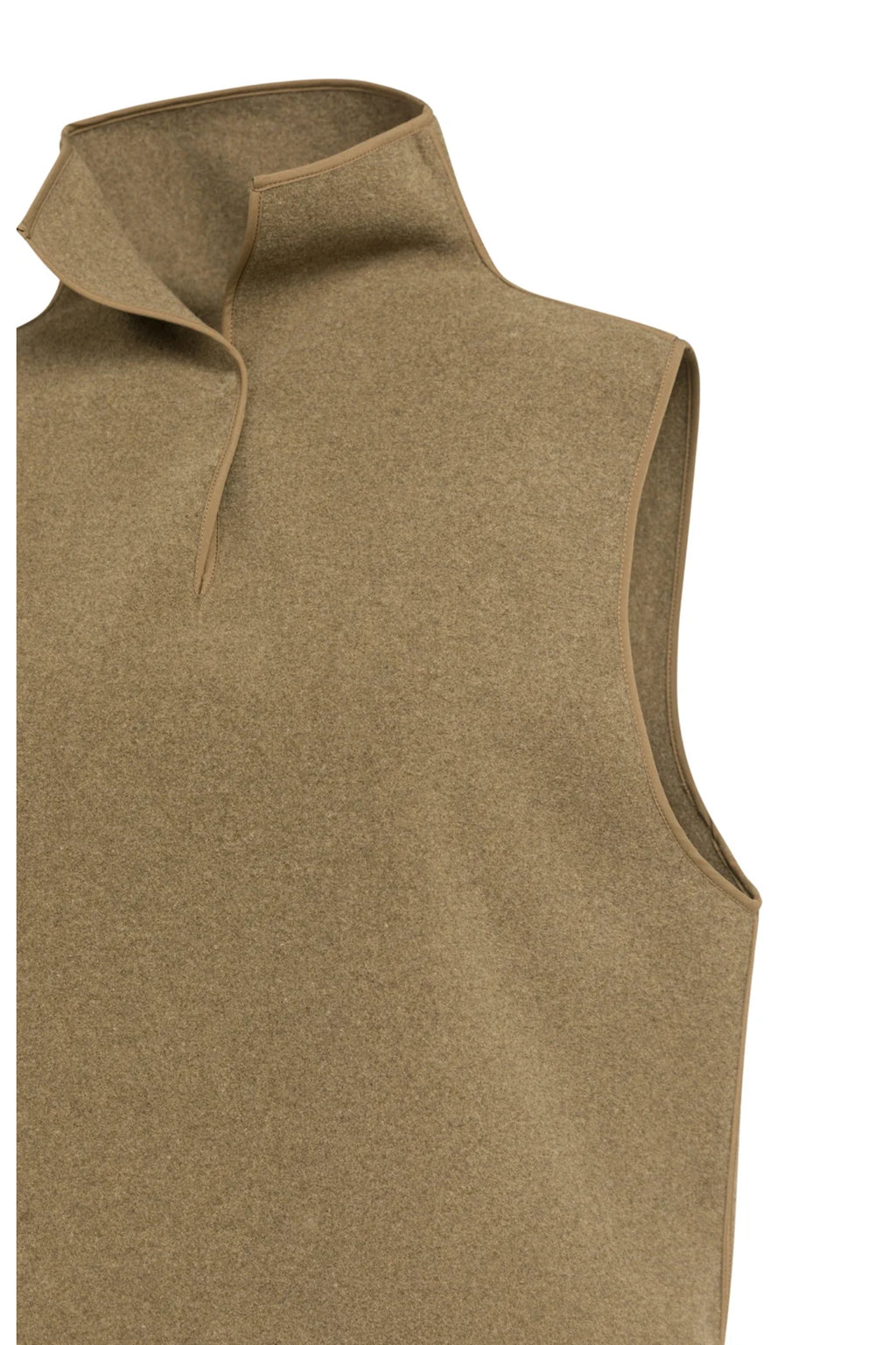 YAYA 02-021008-608 Wool Blend Body Warmer with Stand-up Collar Teak Brown