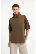 YAYA 02-021008-608 Wool Blend Body Warmer with Stand-up Collar Teak Brown
