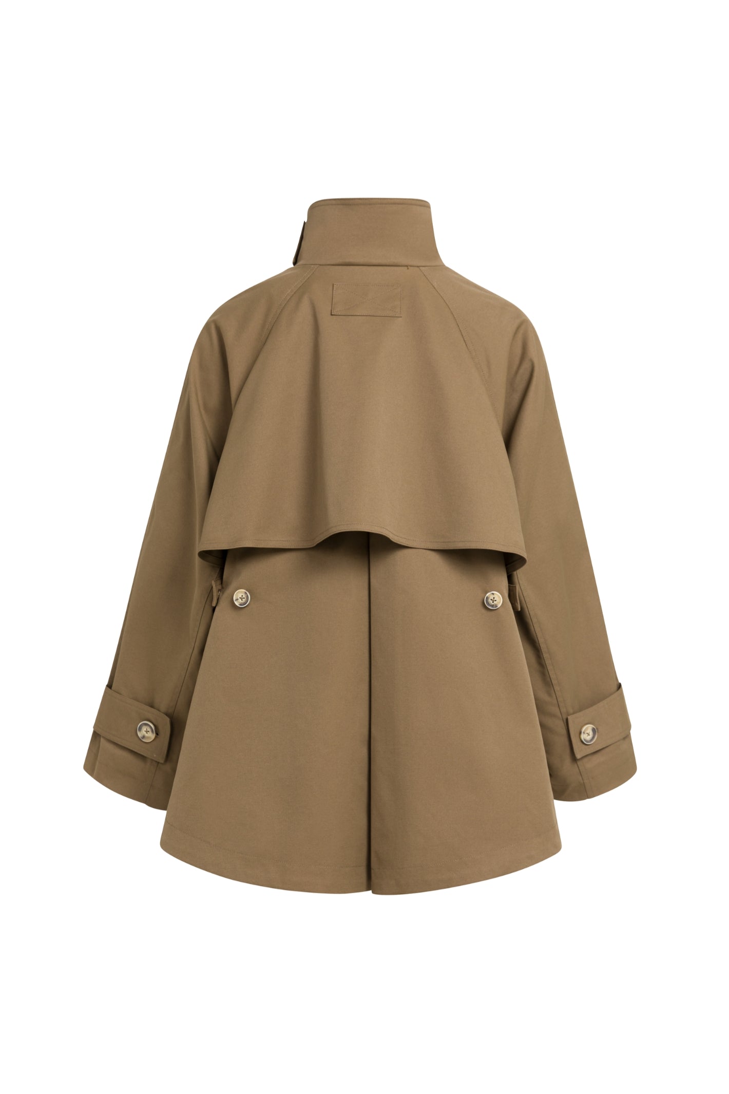 YAYA A-Line Trench Coat Jacket with Stand Collar - Teak Brown 02-001083-608