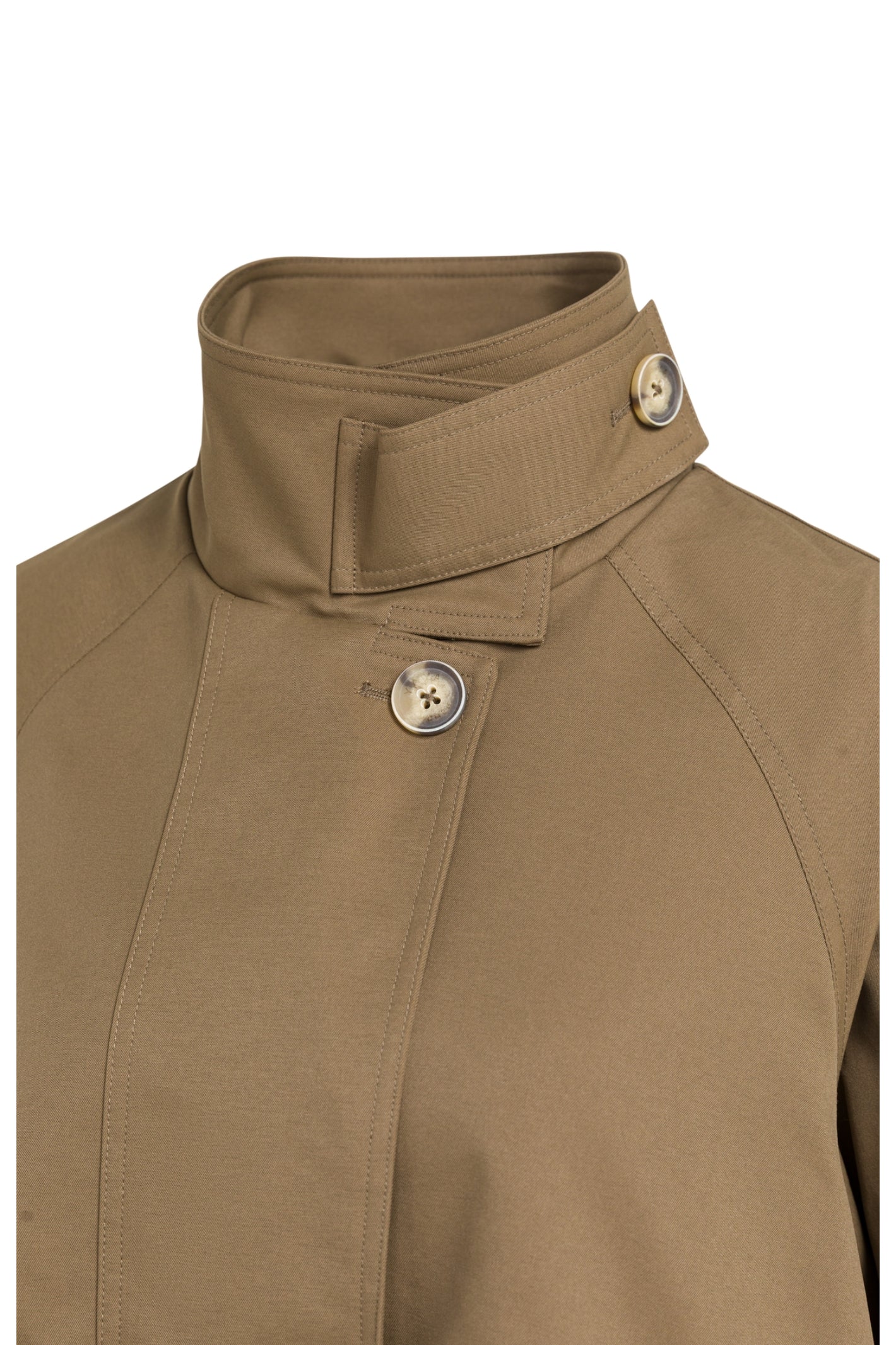 YAYA A-Line Trench Coat Jacket with Stand Collar - Teak Brown 02-001083-608