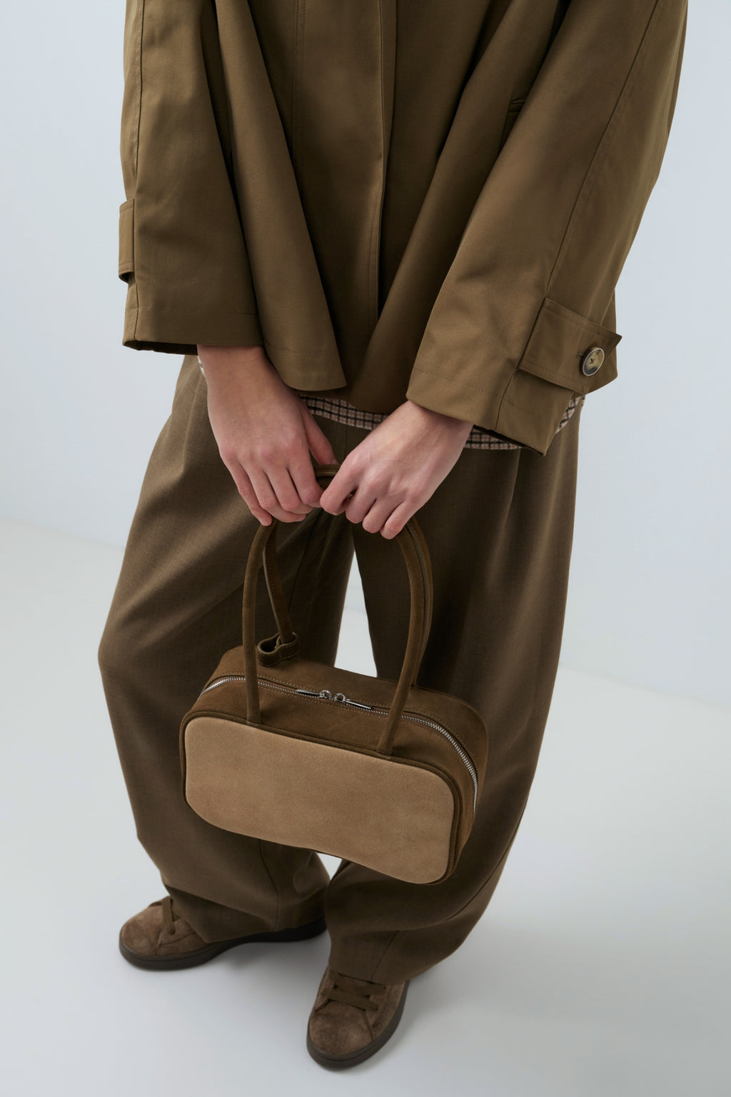 YAYA A-Line Trench Coat Jacket with Stand Collar - Teak Brown 02-001083-608