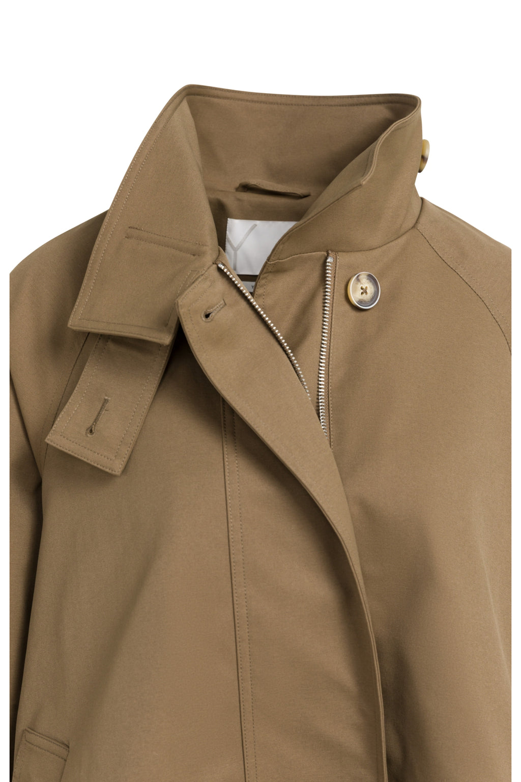 YAYA A-Line Trench Coat Jacket with Stand Collar - Teak Brown 02-001083-608