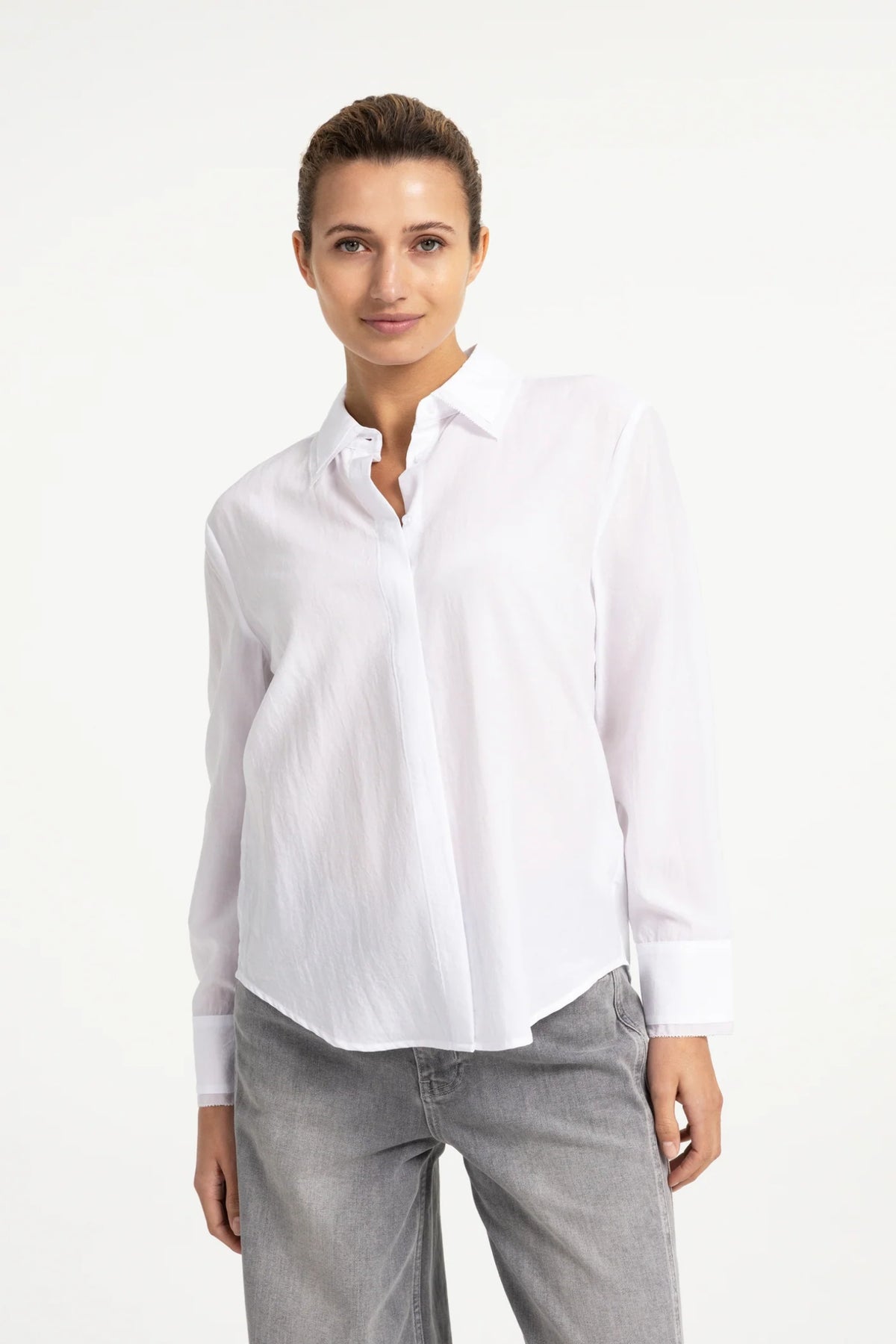 YAYA Blouse with Collar Detail - Pure White 01-201247-609