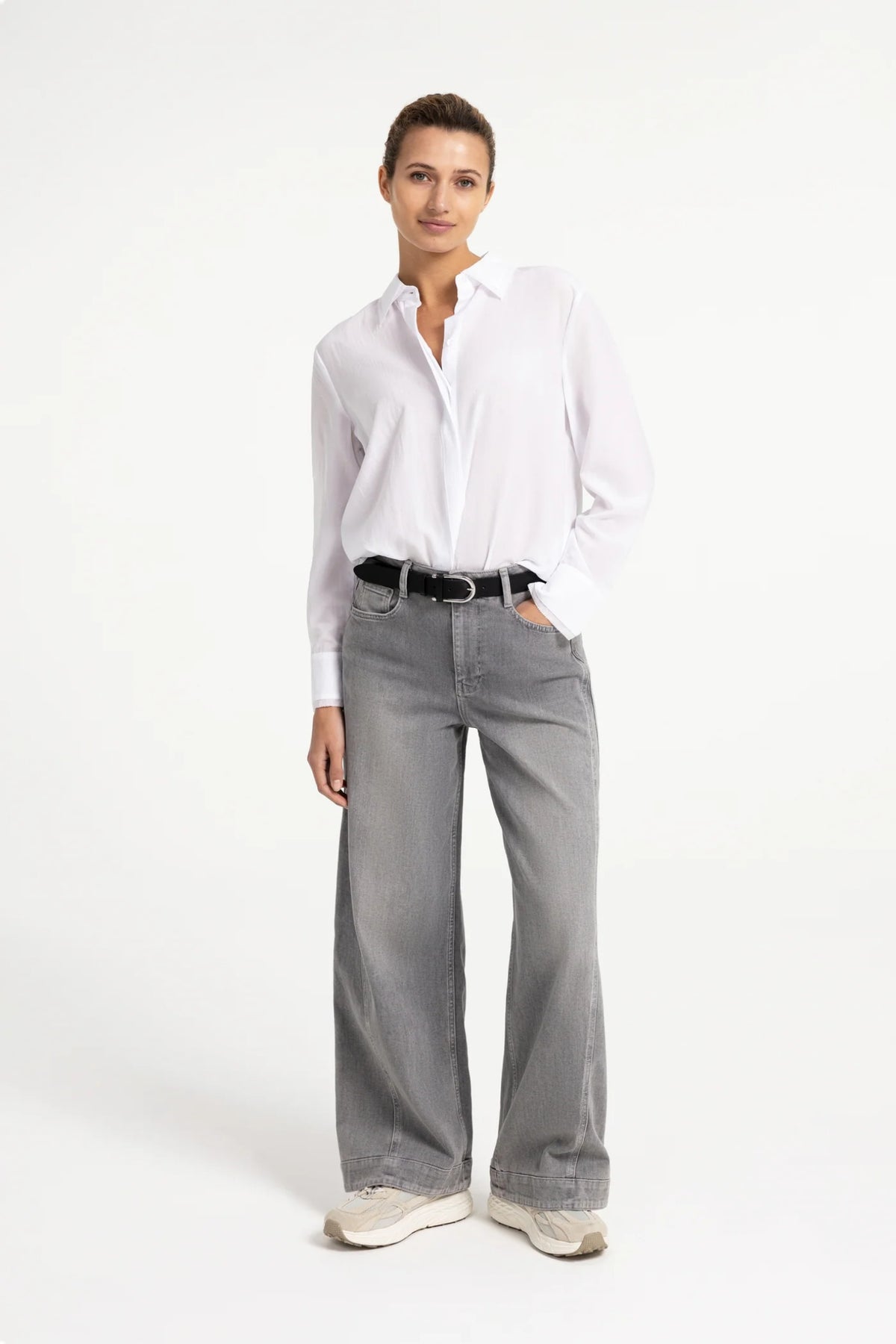 YAYA Blouse with Collar Detail - Pure White 01-201247-609