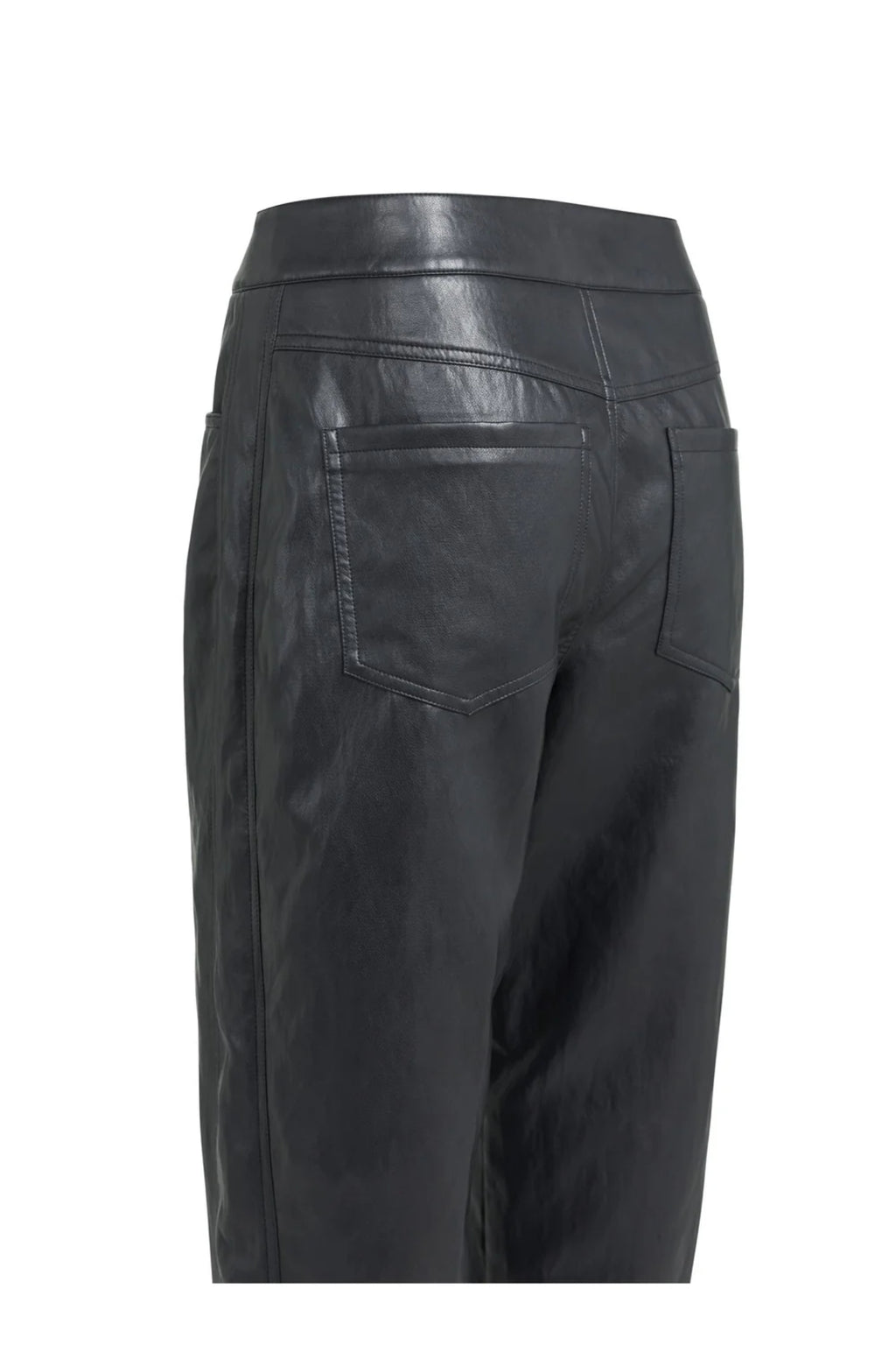 YAYA Faux Leather Carrot Fit Trousers - Hole Black 01-309289-609