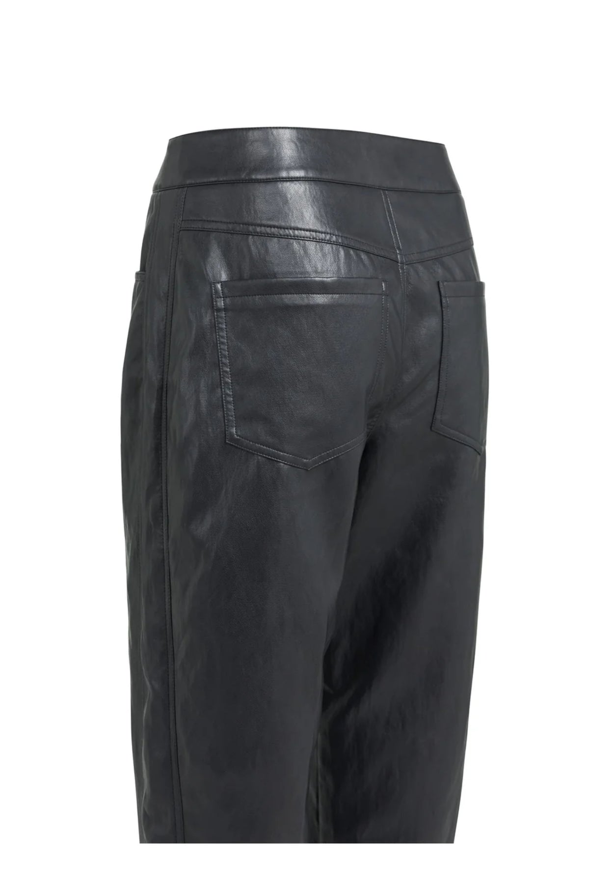YAYA Faux Leather Carrot Fit Trousers - Hole Black 01-309289-609