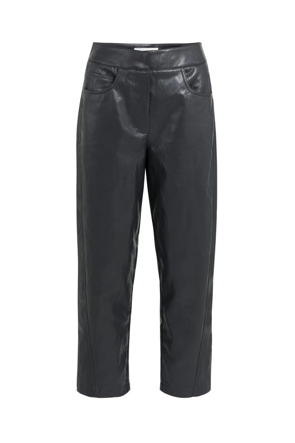 YAYA Faux Leather Carrot Fit Trousers - Hole Black 01-309289-609