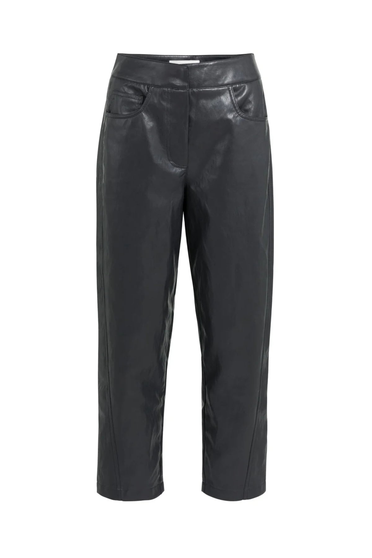 YAYA Faux Leather Carrot Fit Trousers - Hole Black 01-309289-609
