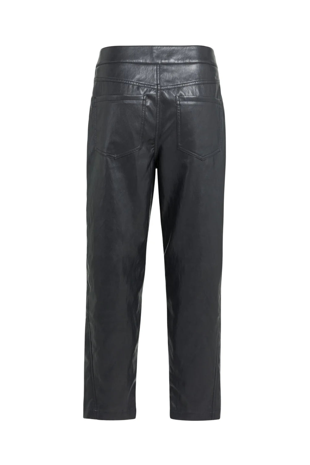 YAYA Faux Leather Carrot Fit Trousers - Hole Black 01-309289-609