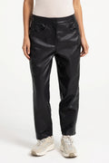 YAYA Faux Leather Carrot Fit Trousers - Hole Black 01-309289-609