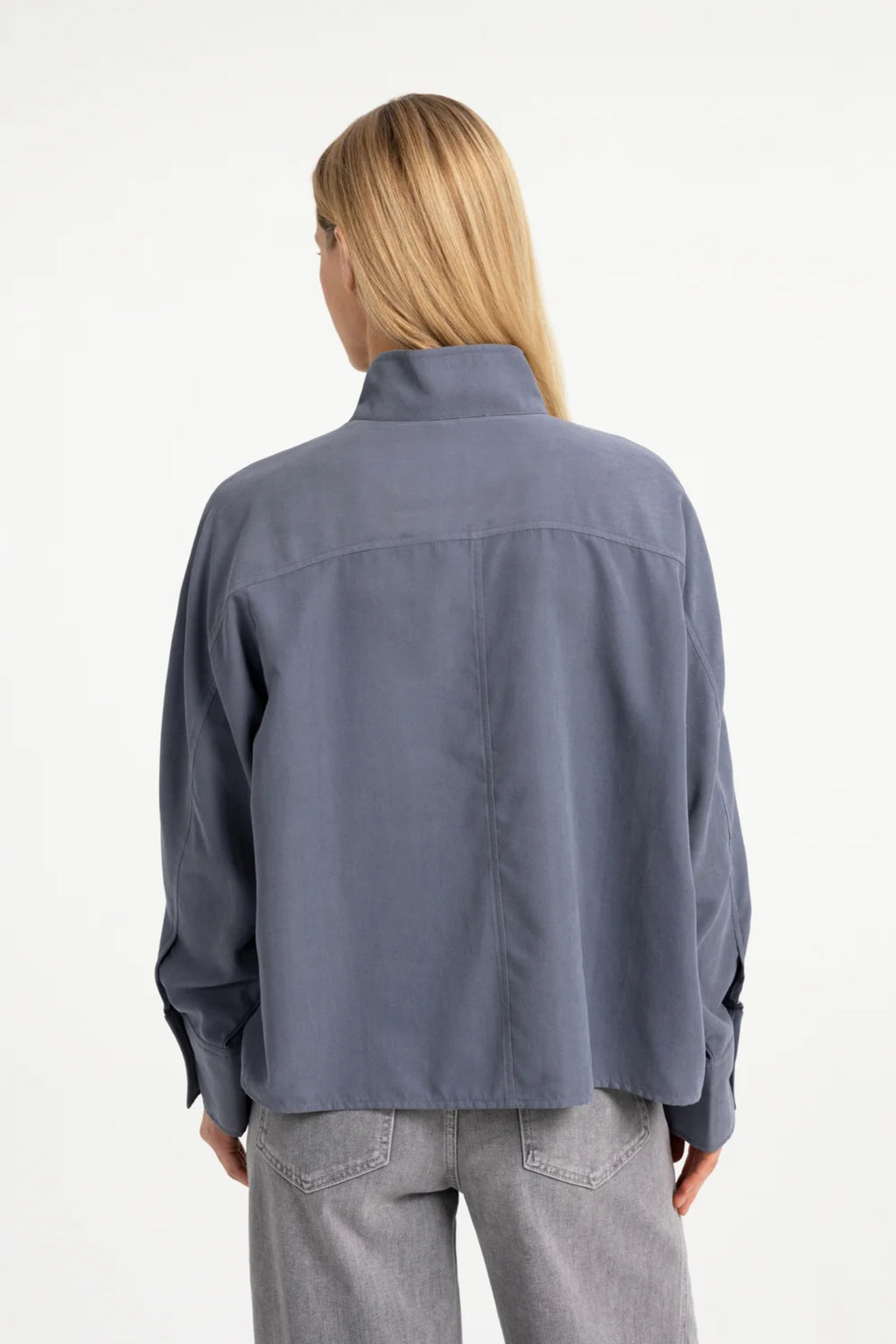 YAYA High Neck Raglan Blouse - Arctic Seal Grey 01-201248-609