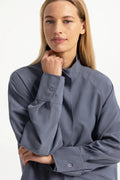 YAYA High Neck Raglan Blouse - Arctic Seal Grey 01-201248-609