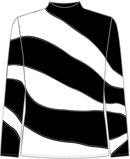 I’Cona  64110 60002 90 Black and White Pullover Dotique sketch