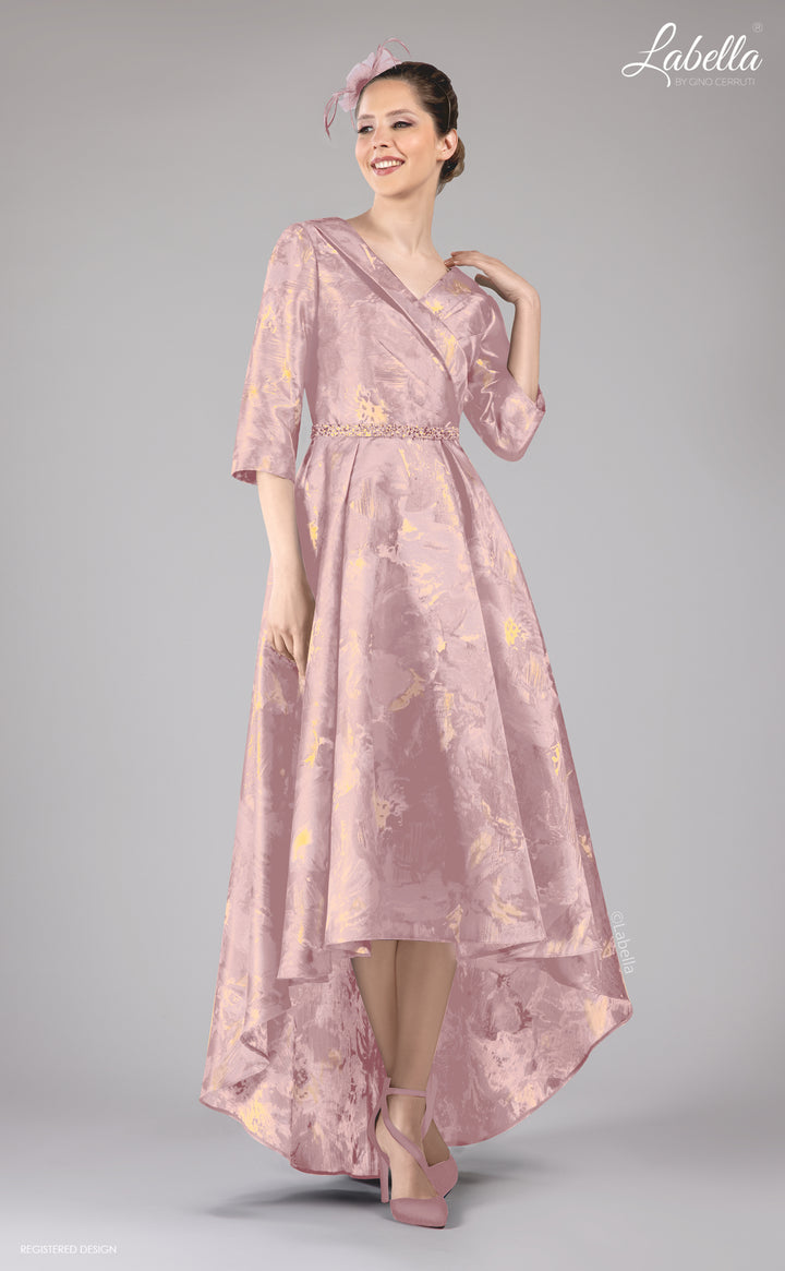 Labella 3165V Blush /Gold Print Dress