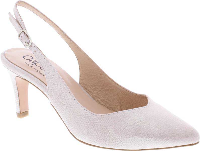 Capollini Catherine Pink Sling Back Shoe Front | Dotique