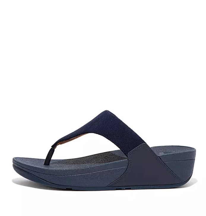 FitFlop Lulu Suede Toe Post - Midnight Navy Side Dotique
