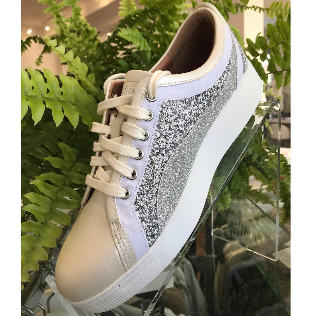 Fitflop Rally Ombré Glitter Sneaker Urban White | Dotique