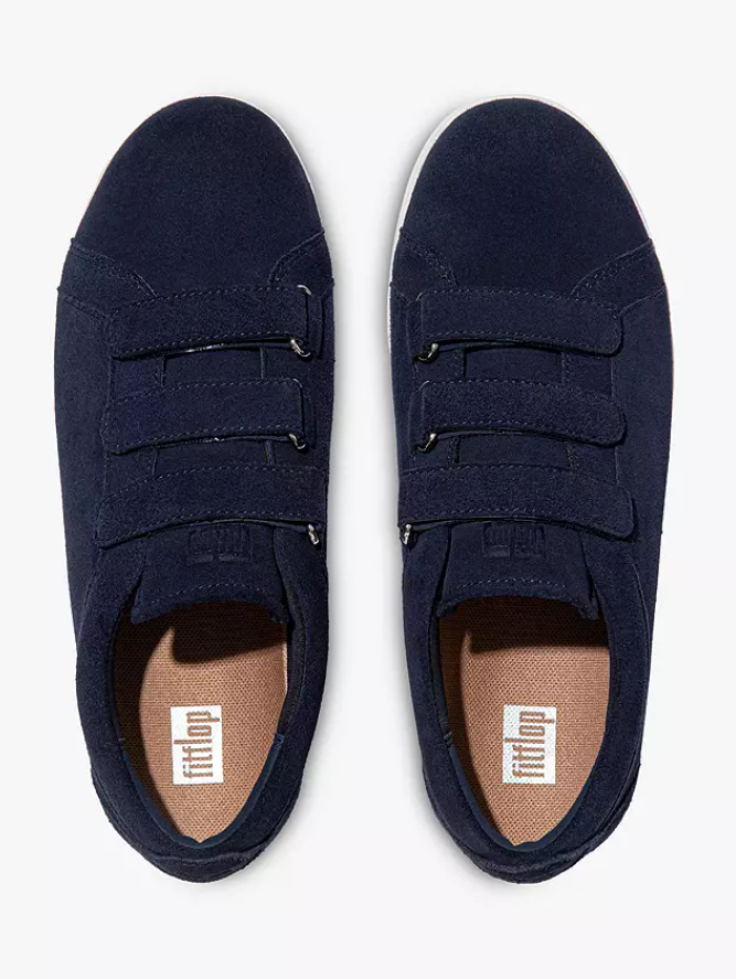 Fitflop Rally Strap Suede Trainers Midnight Navy Front | Dotique