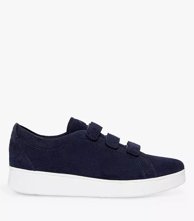 Fitflop Rally Strap Suede Trainers Midnight Navy Side | Dotique