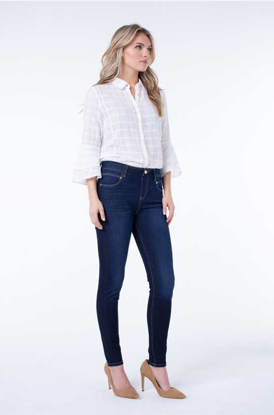 Liverpool Gia Glider Pull-On Dark Blue Payette LM2337F80 Jeans 3 | Dotique