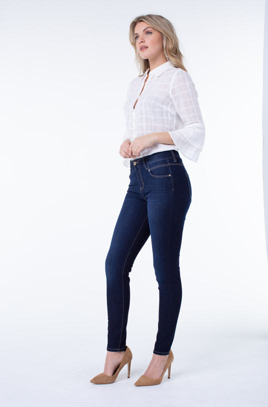 Liverpool Gia Glider Pull-On Dark Blue Payette LM2337F80 Jeans 4 | Dotique