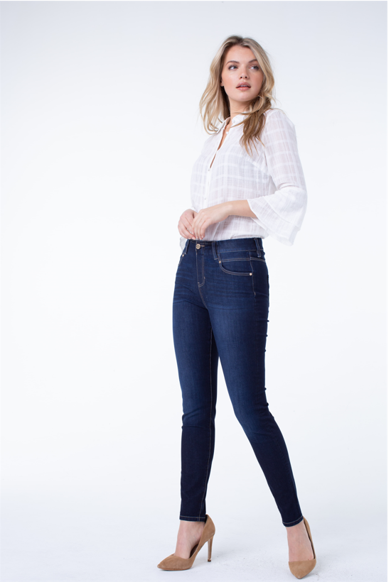 Liverpool Gia Glider Pull-On Dark Blue Payette LM2337F80 Jeans 6 | Dotique
