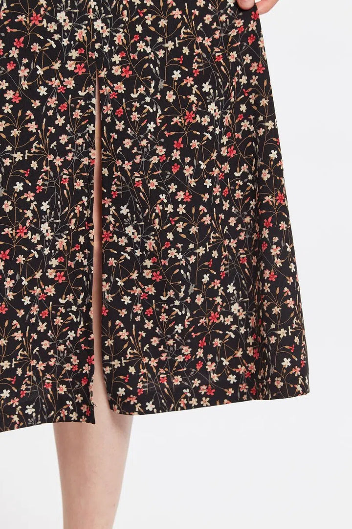 Louche Black Kiyo Flower Skirt