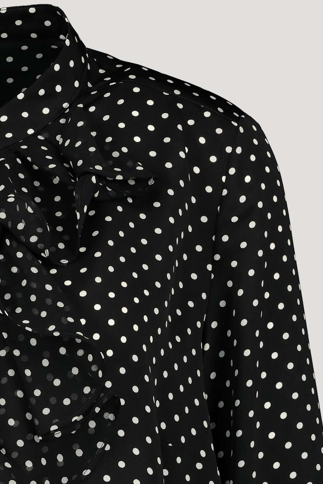 Monari 405881 Black Polka Dot Filly Blouse Detail | Dotique
