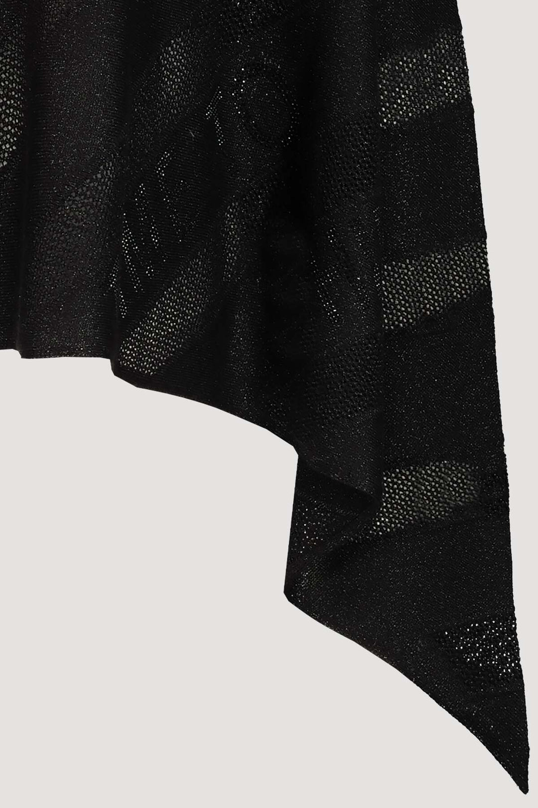 Monari 406595 Black Ajour Knit Poncho with Lurex Detail | Dotique