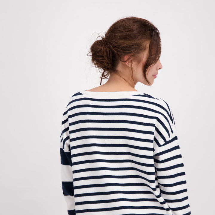 Monari 406907 Navy Striped Cotton Jumper