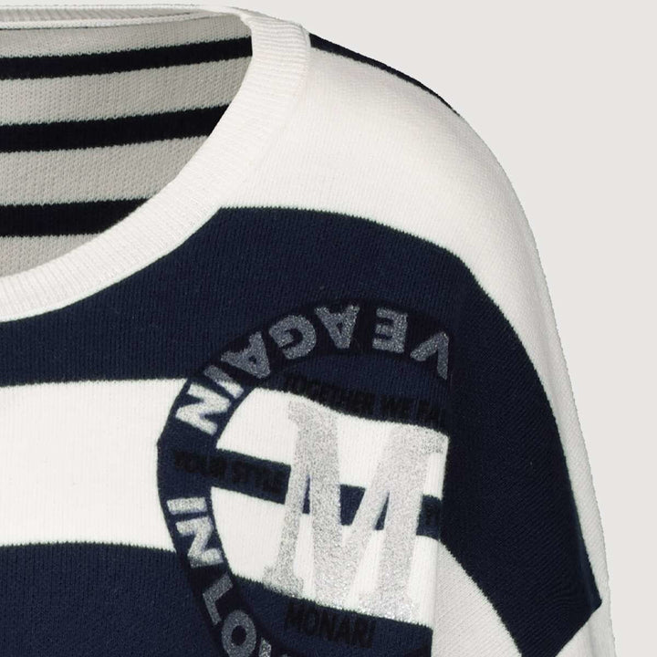 Monari 406907 Navy Striped Cotton Jumper