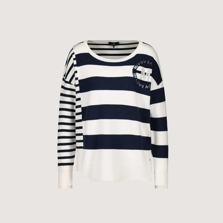 Monari 406907 Navy Striped Cotton Jumper