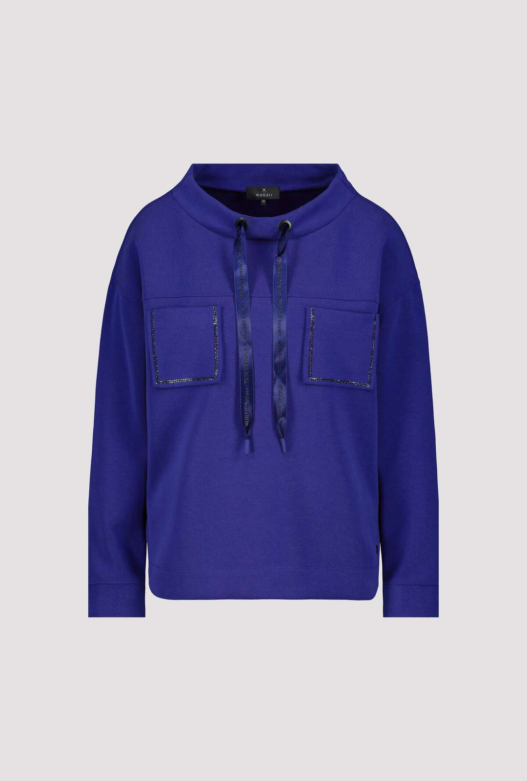 Monari 806748 Royal Blue Stand Up Collar Sweatshirt | Dotique