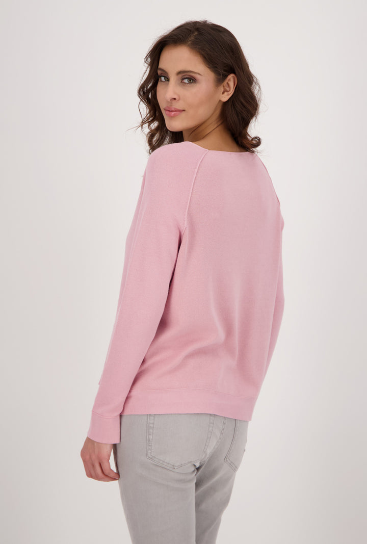 Monari Rose Knitted Sweater with Knot detail and Glitter Effect 406205 Back Model | Dotique