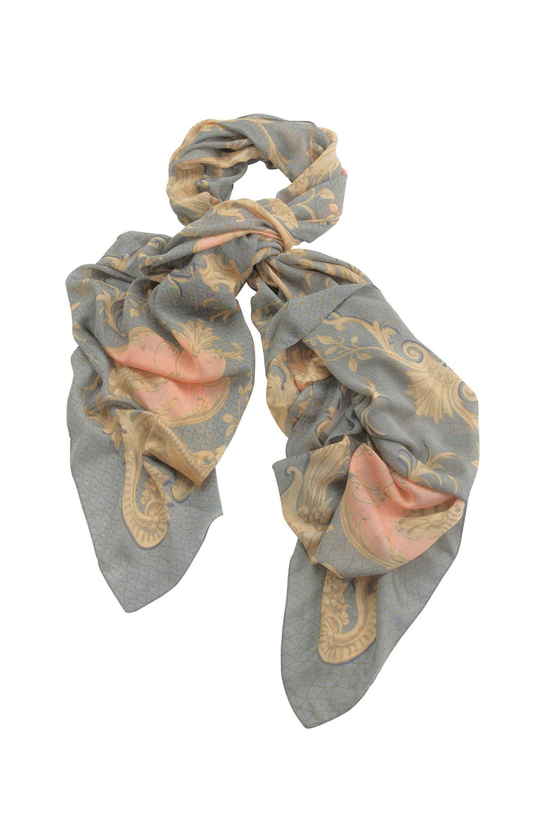 One Hundred Stars Grey Rococo Scarf Front | Dotique