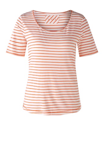 Oui  78365  Orange Stripe T-Shirt front