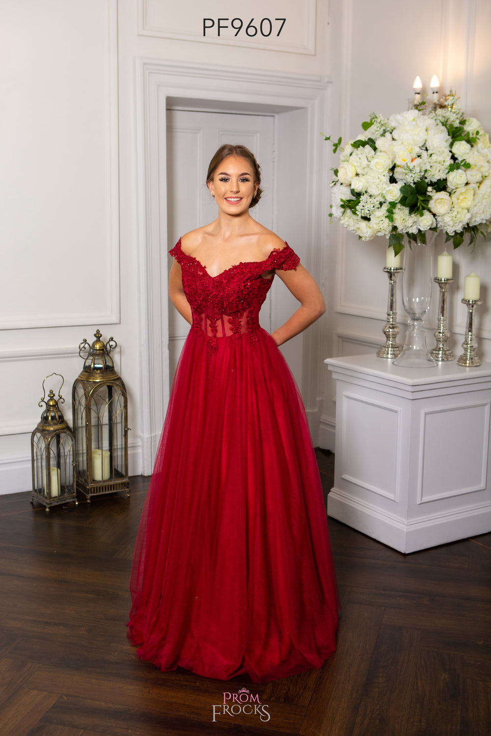 PromFrocks 9607 Prom Dress Dotique CHesterfield  burgundy red