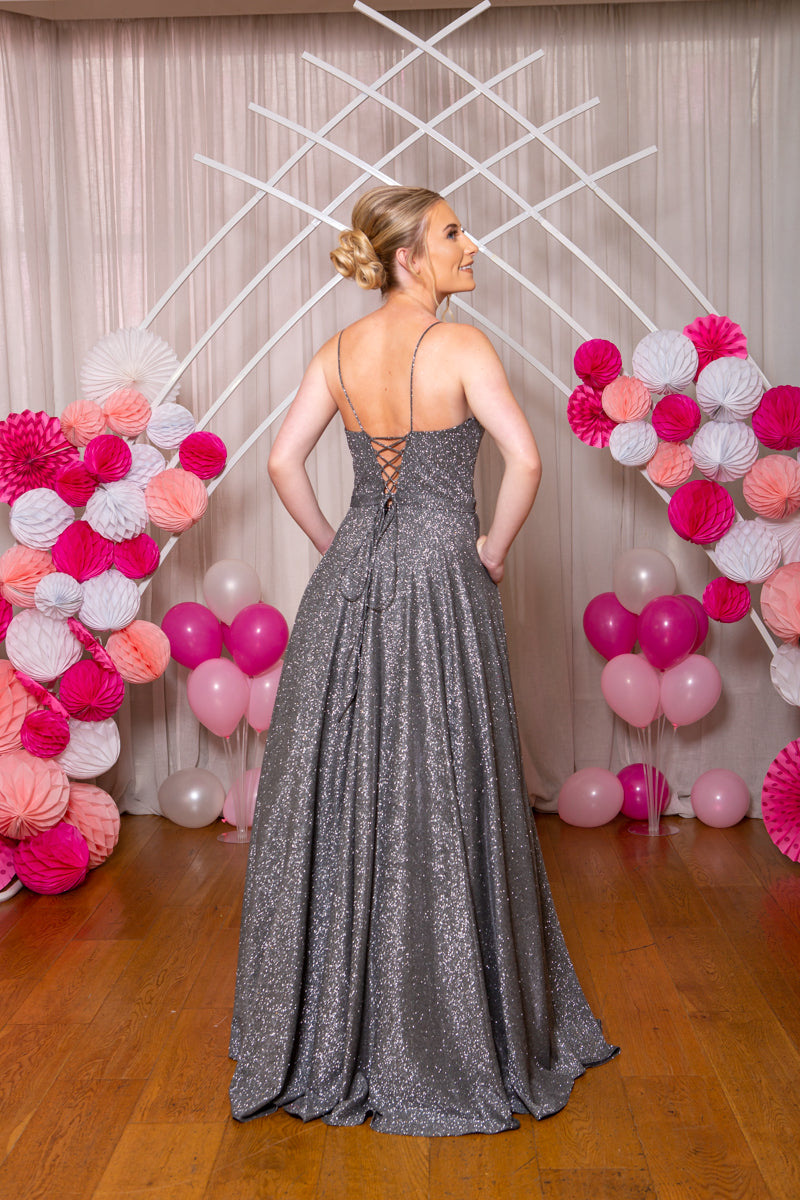 PromFrocks 9661 Sparkle Jersey Dress Dotique CHesterfield  back black