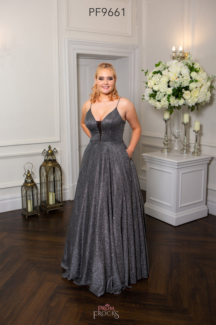 PromFrocks 9661 Sparkle Jersey Dress Dotique CHesterfield  black sparkle prom dress