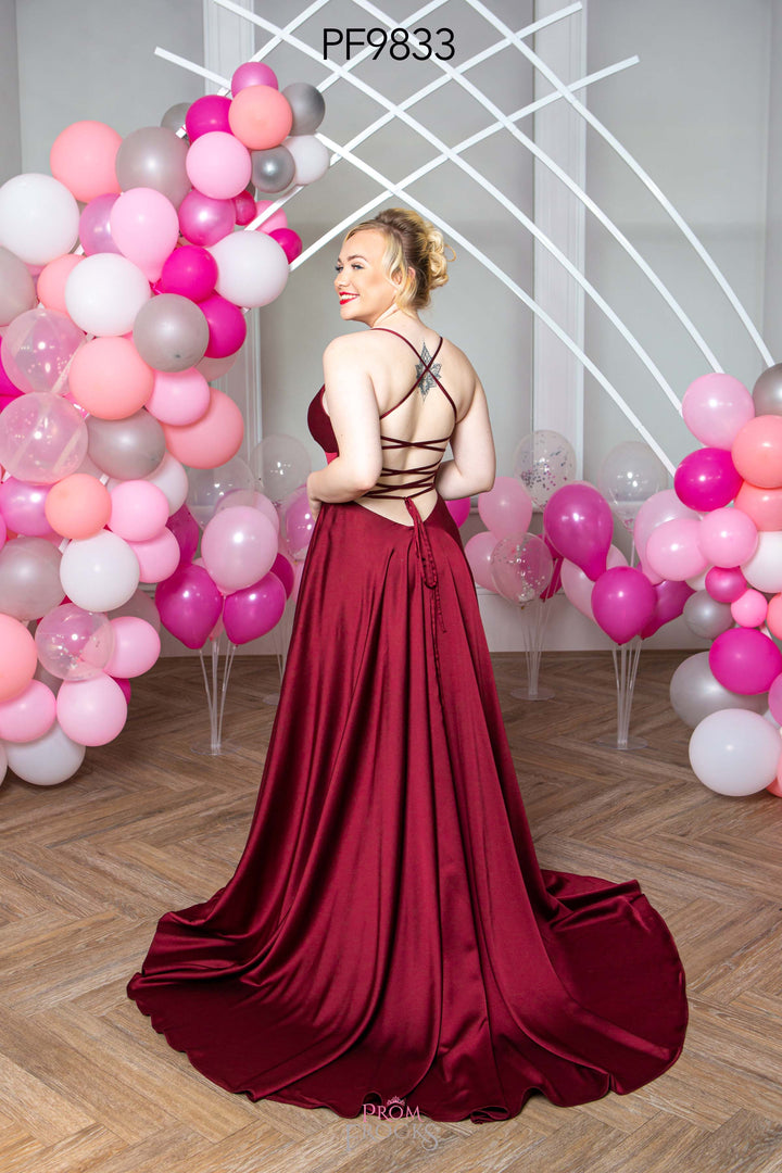 Prom Frocks PF9833 Prom Dress Dotique chesterfield best prom showroom  burgundy