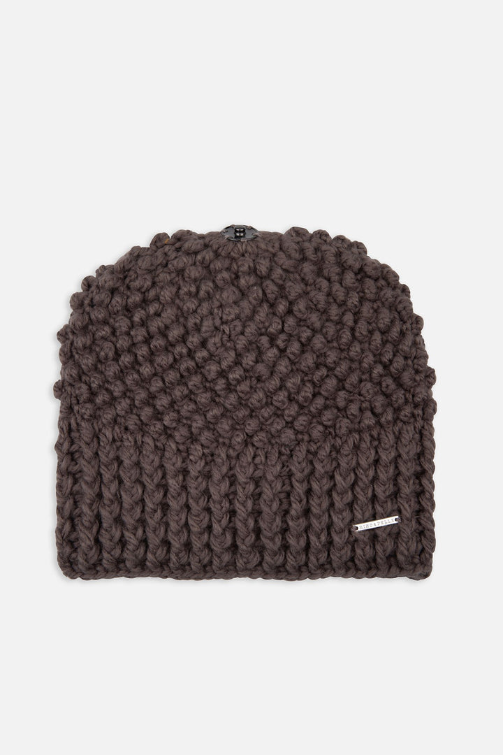 Rino & Pelle Kevina Knitted Beanie with Pom Pom Morel | Dotique