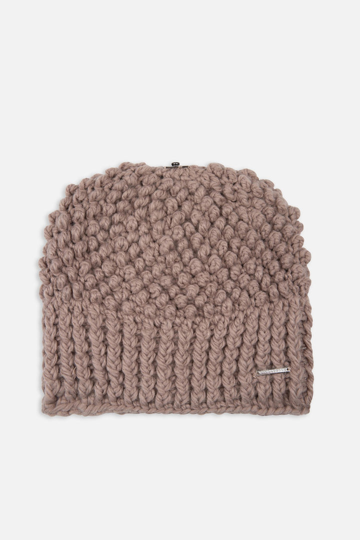 Rino & Pelle Kevina Knitted Beanie with Pom Pom Silver Cloud | Dotique