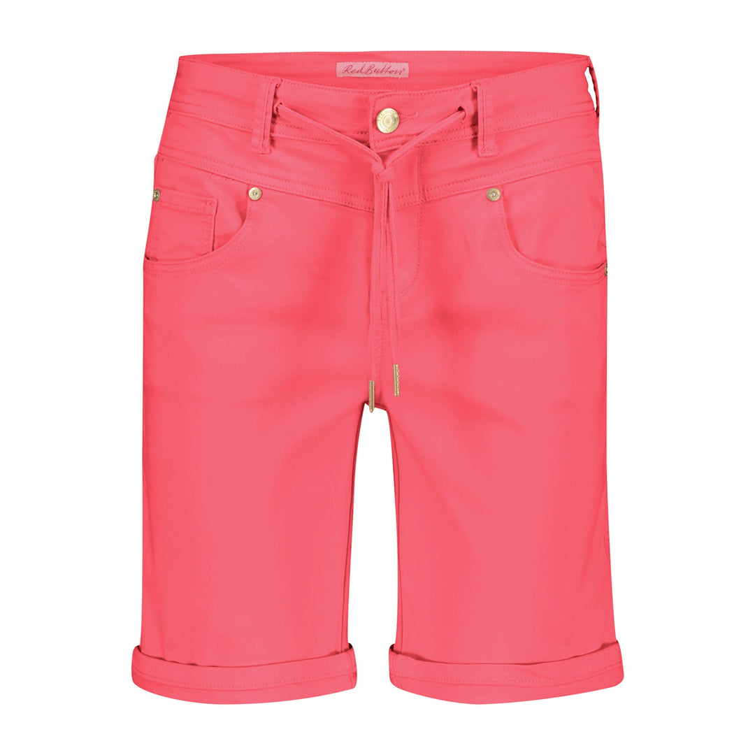 Red Button Relax Jog Shorts Dotique raspberry front