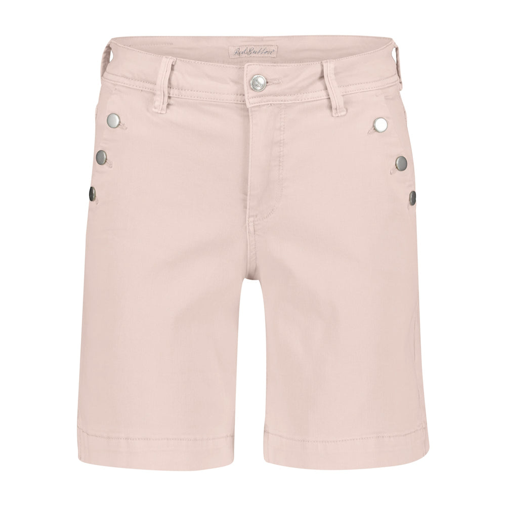 Red Button Bebe High Rise Shorts Dotique blush front