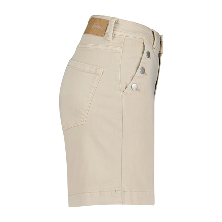 Red Button Bebe High Rise Shorts Dotique side beige