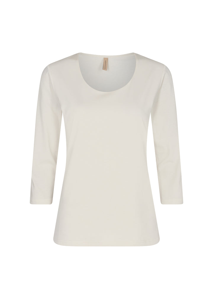 Soya Concept Pylle 29033-20 Round Neck 3/4 T-shirt  White Front