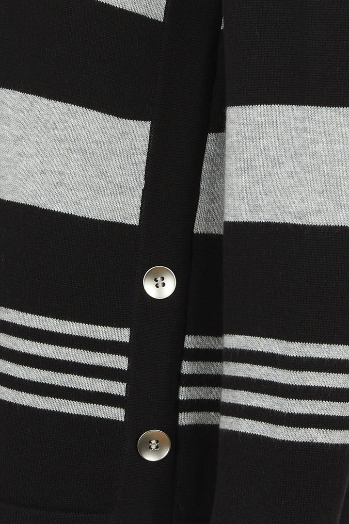 Sunday 6748 Grey Black Stripe Jumper Detail | Dotique