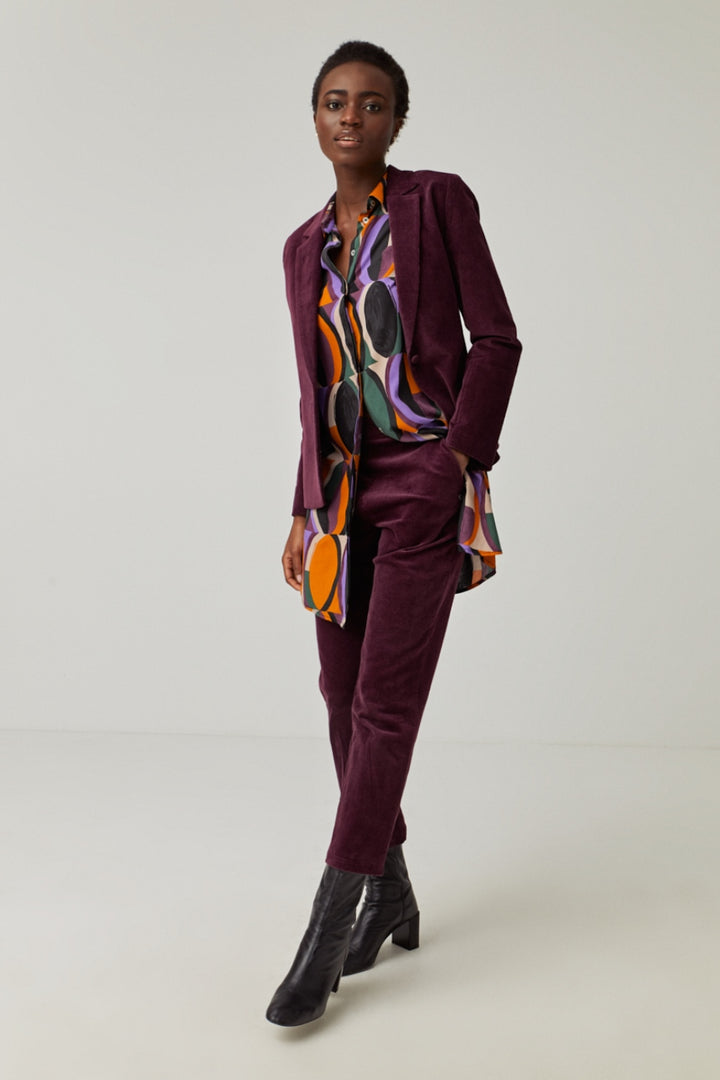 Surkana Green Orange and Purple Long Sleeve Camisole 551DELA124 Front Lifestyle 2 | Dotique